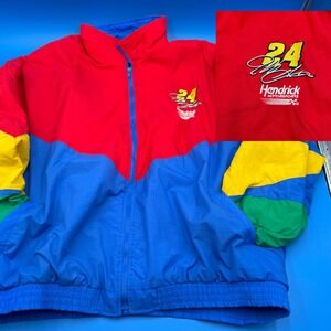 Jeff Gordon 24 Hendrick Motorsports Nascar Jacket Men's Red‎ Blue Yellow Green